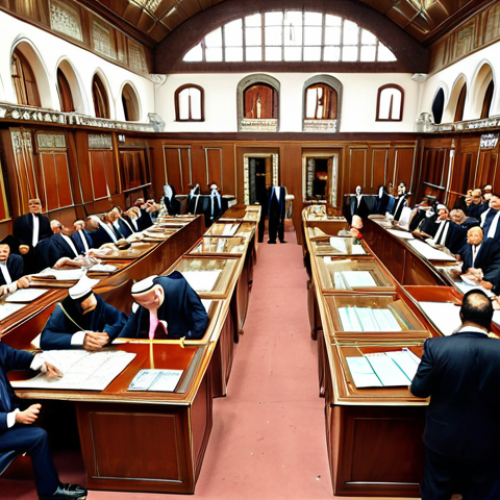 **Prompt:** A bustling auction house in Istanbul, lawyers are reviewing auction contracts, highlighting key clauses related to Turkish commercial law, emphasizing consumer rights and financial obligations under Turkish tax law.